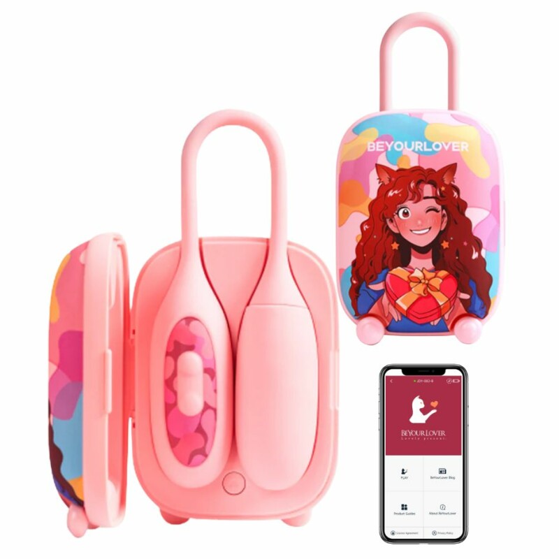 Віброяйце і вакуумний стимулятор для клітора 2в1 BeYourLover Magic Suitcase у зарядному кейсі, рожевий