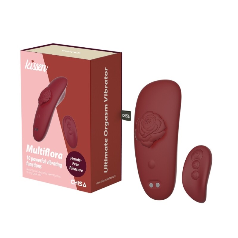 Вібратор в трусики Multiflora Chisa Kissen з пультом бордовий, 8.1 х 3.6 см