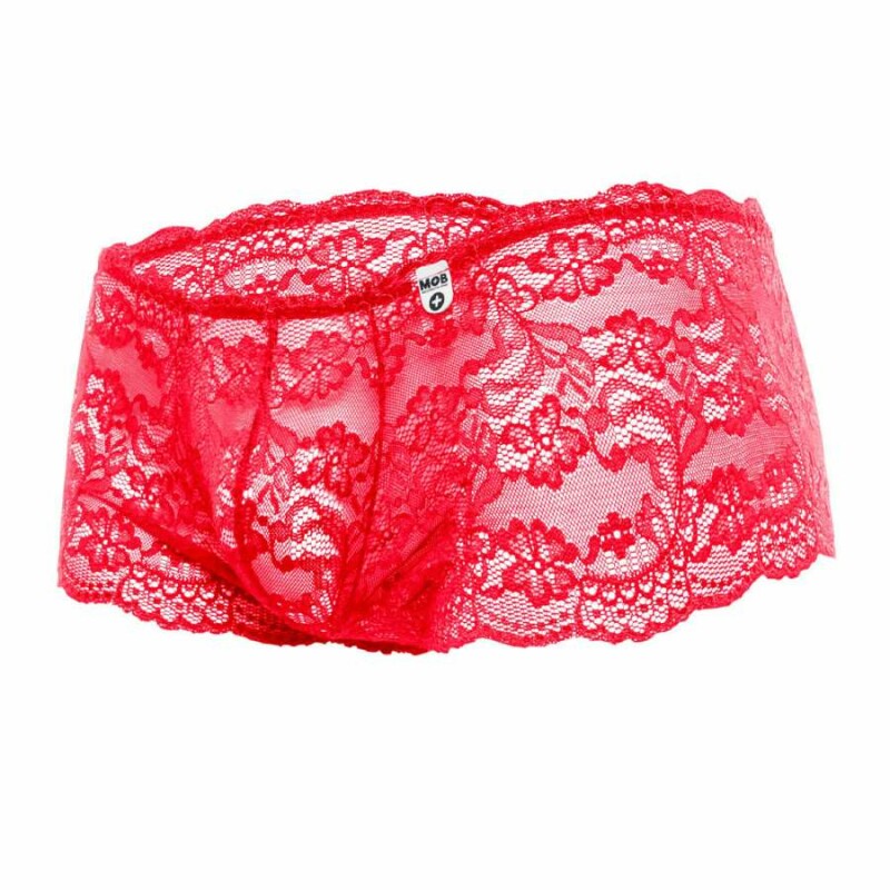 Чоловічі труси-боксери MOB Eroticwear Rose мереживні, червоні, L-XL - Изображение 3