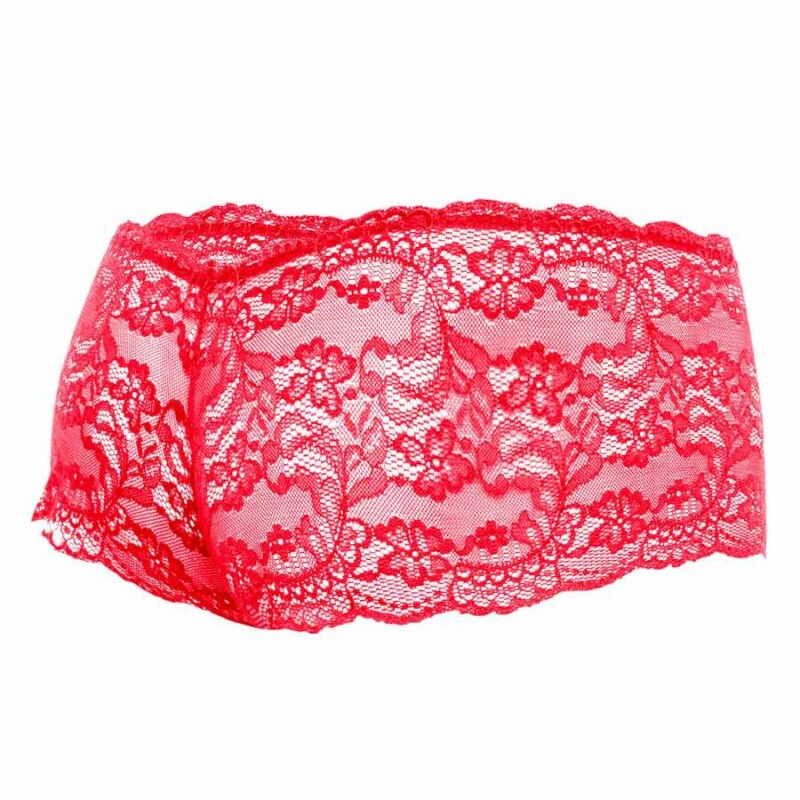 Чоловічі труси-боксери MOB Eroticwear Rose мереживні, червоні, L-XL - Изображение 4
