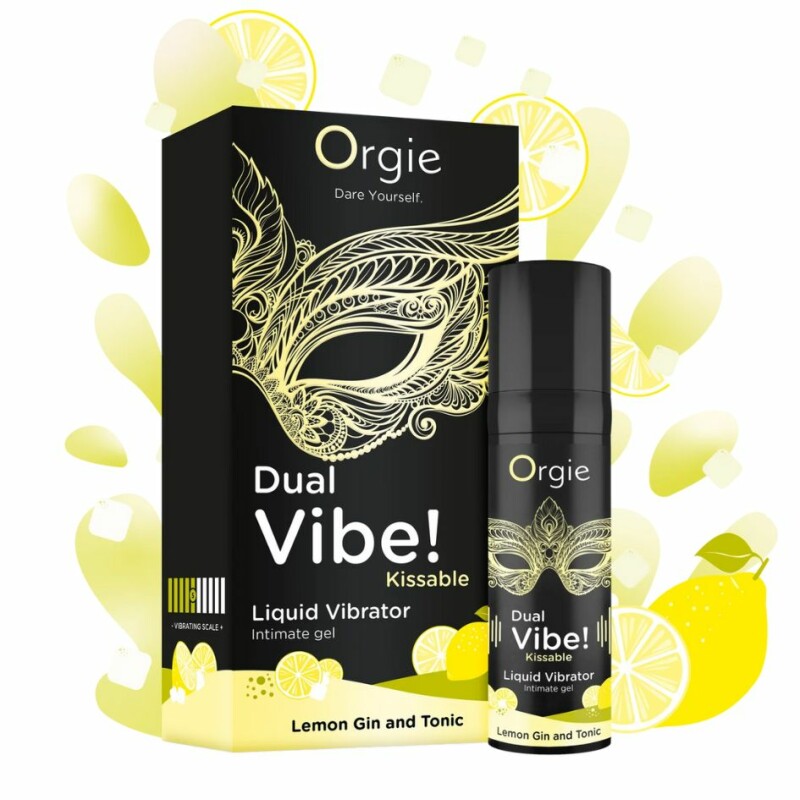 Рідкий вібратор Orgie Dual Vibe! Lemon Gin And Tonic джин-тонік лимон, 15 мл - Изображение 1