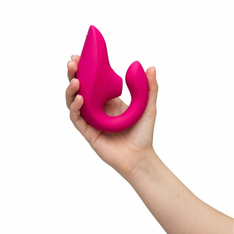 Вібратор-стимулятор подвійний Womanizer Blend Vibrant Pink для точки G і клітора, вакуум і вібрація, рожевий - Зображення 3