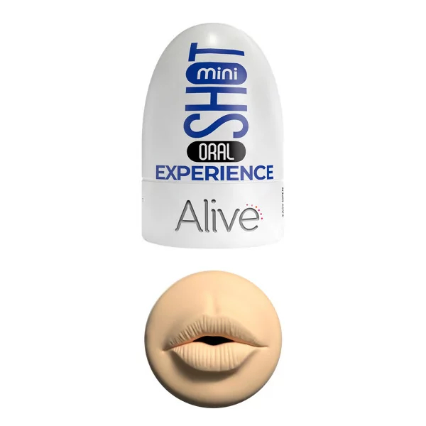 Мастурбатор-рот Alive Mini Shot Oral Experience, бежевий, 8.5 х 5 см