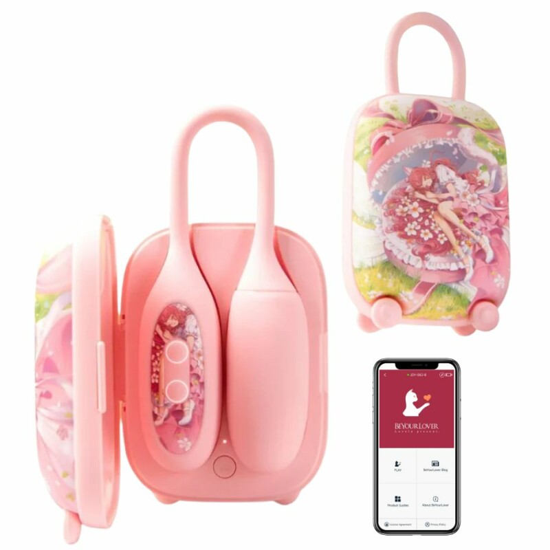 Віброяйце і вакуумний стимулятор для клітора 2в1 BeYourLover Magic Suitcase у зарядному кейсі, рожевий