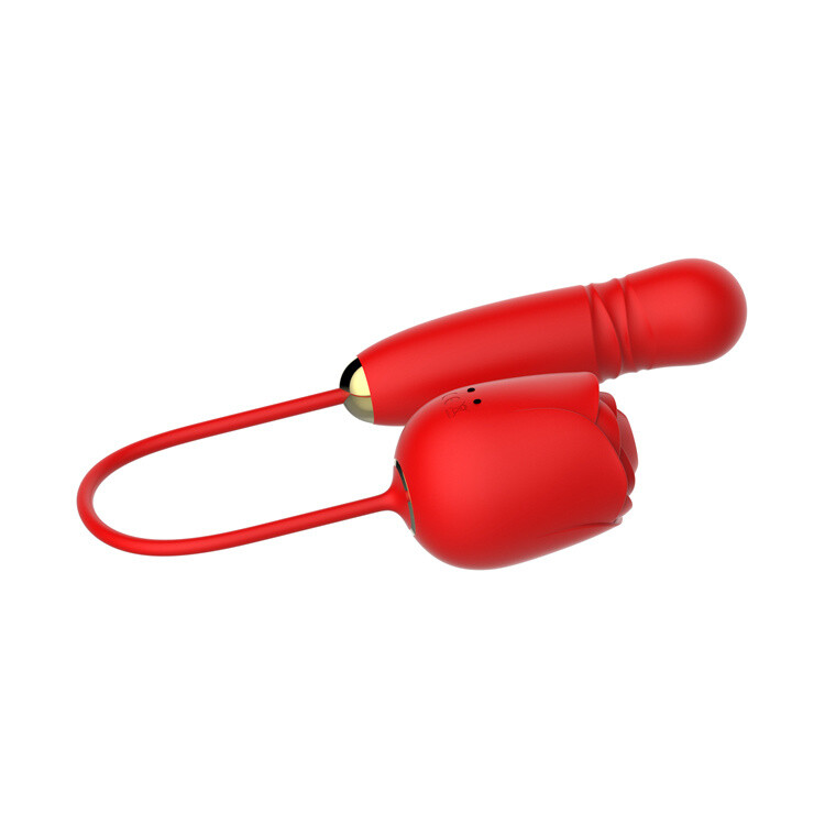 Вакуумний стимулятор клітора в формі троянди Every Night Toys з вібратором з фрикціями, червоний - Зображення 7