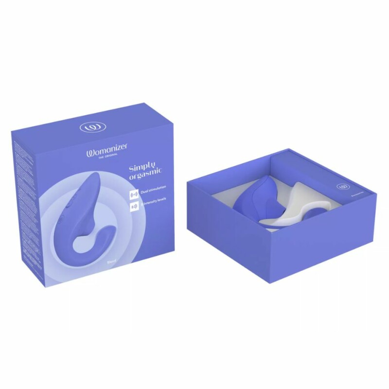 Вібратор-стимулятор подвійний Womanizer Blend Vibrant Blue для точки G і клітора, вакуум і вібрація, блакитний - Изображение 6