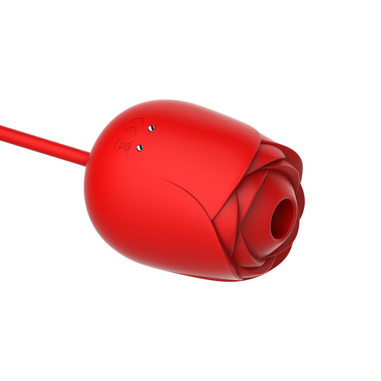 Вакуумний стимулятор клітора в формі троянди Every Night Toys з вібратором з фрикціями, червоний - Зображення 8