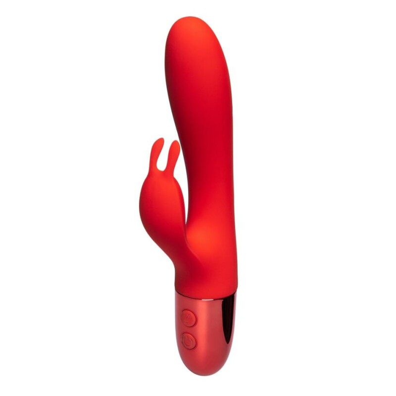 Вібратор-кролик з поступальними рухами Every Night Toys для точки G червоний, 21 х 3.4 см