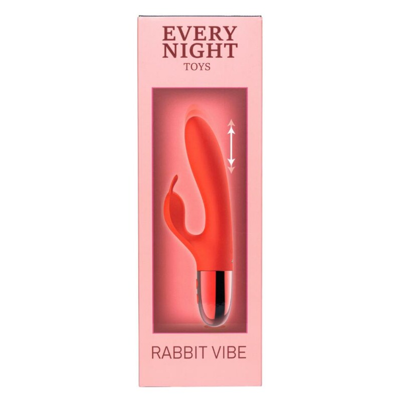 Вібратор-кролик з поступальними рухами Every Night Toys для точки G червоний, 21 х 3.4 см - Зображення 4