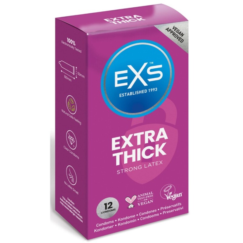 Презервативи міцні EXS Extra Thick, латексні, 12 шт