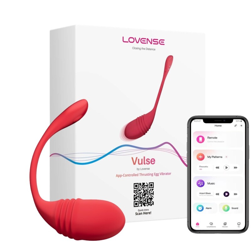 Віброяйце для точки G Lovense Vulse з керуванням через додаток, червоне 20.3 х 3.6 см