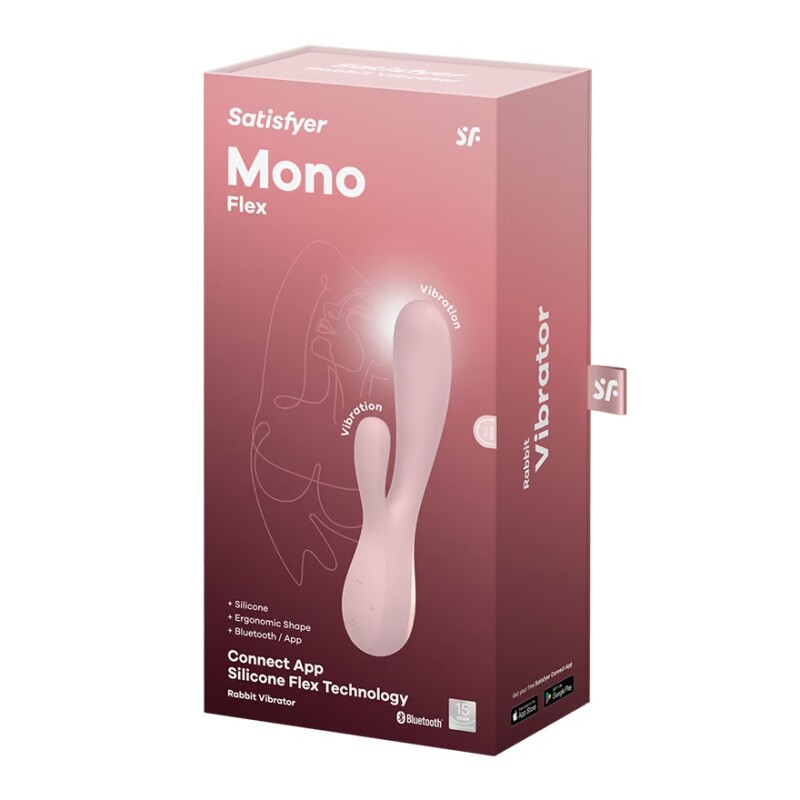 Вібратор-кролик Satisfyer Mono Flex з додатком, рожевий, 20.4 х 4.4 см - Зображення 1