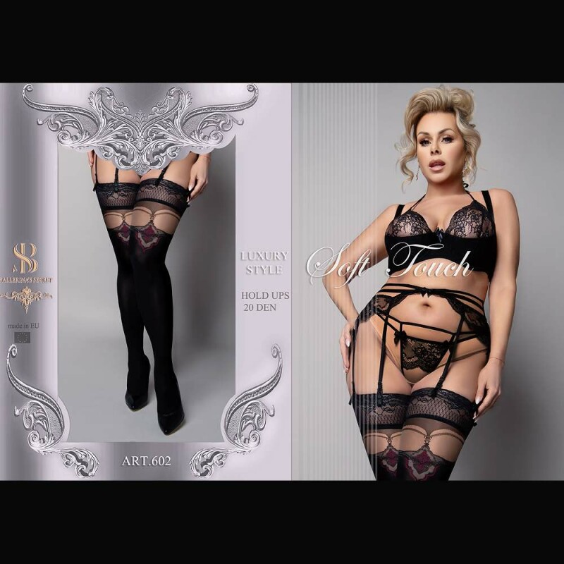 Панчохи Ballerina's Secret 602 з візерунком, чорні, XL-XXL - Зображення 1
