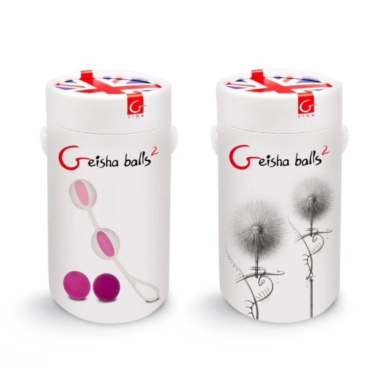 Кульки Gvibe Geisha Balls 2 для тренування інтимних м'язів, рожеві, 17 х 3 см - Зображення 1