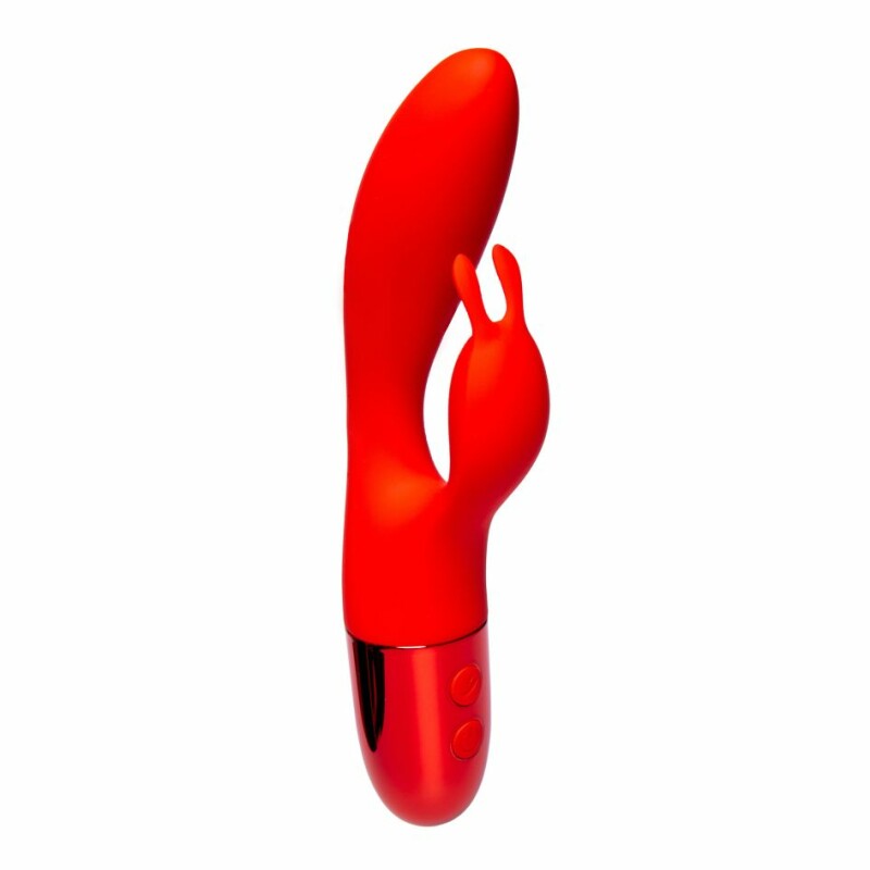 Вібратор-кролик з горизонтальними рухами Every Night Toys для точки G, червоний, 21 х 3.4 см