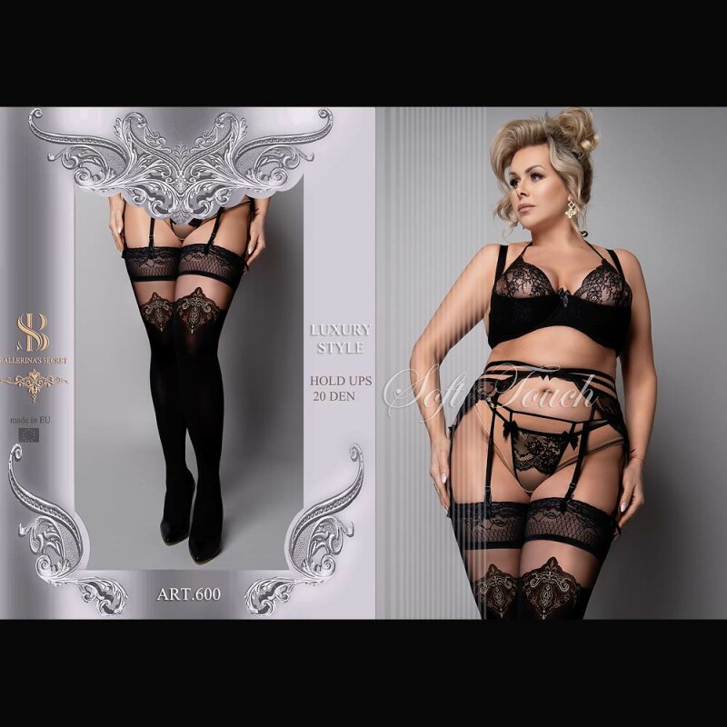 Панчохи Ballerina's Secret 600 з візерунком, чорні, XL-XXL - Изображение 2