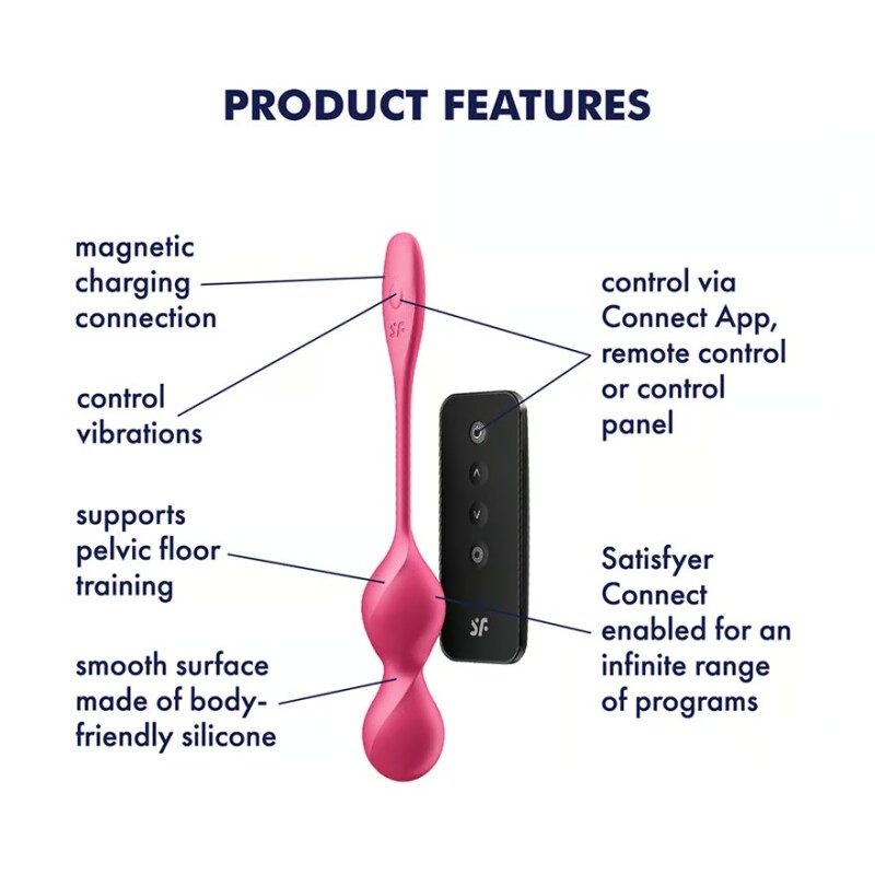 Вагінальні віброкульки Satisfyer Love Birds 2 з пультом, рожеві, 21.5 х 3.3 см - Зображення 3
