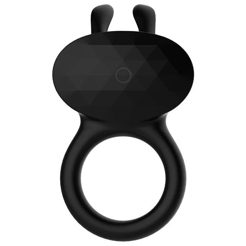 Ерекційне віброкільце Every Night Toys Diamond The Duke з вушками для клітора, чорне - Зображення 3