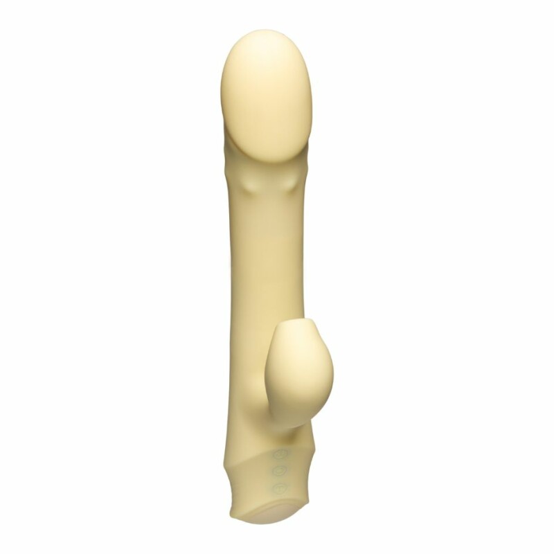 Вібратор-кролик з фрикціями та вакуумною стимуляцією Every Night Toys для точки G, жовтий - Изображение 4
