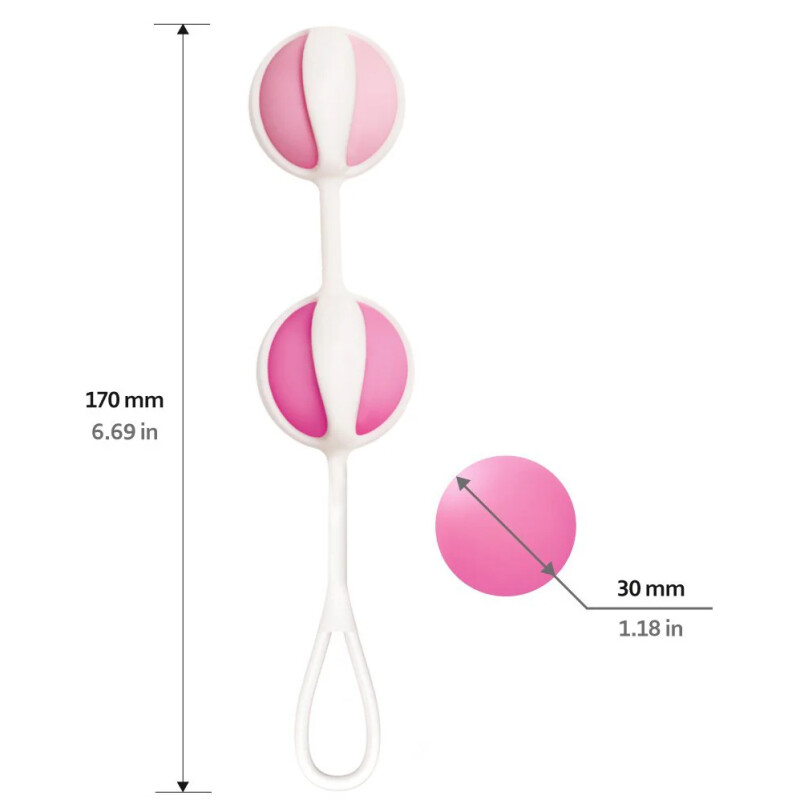Кульки Gvibe Geisha Balls 2 для тренування інтимних м'язів, рожеві, 17 х 3 см - Зображення 4
