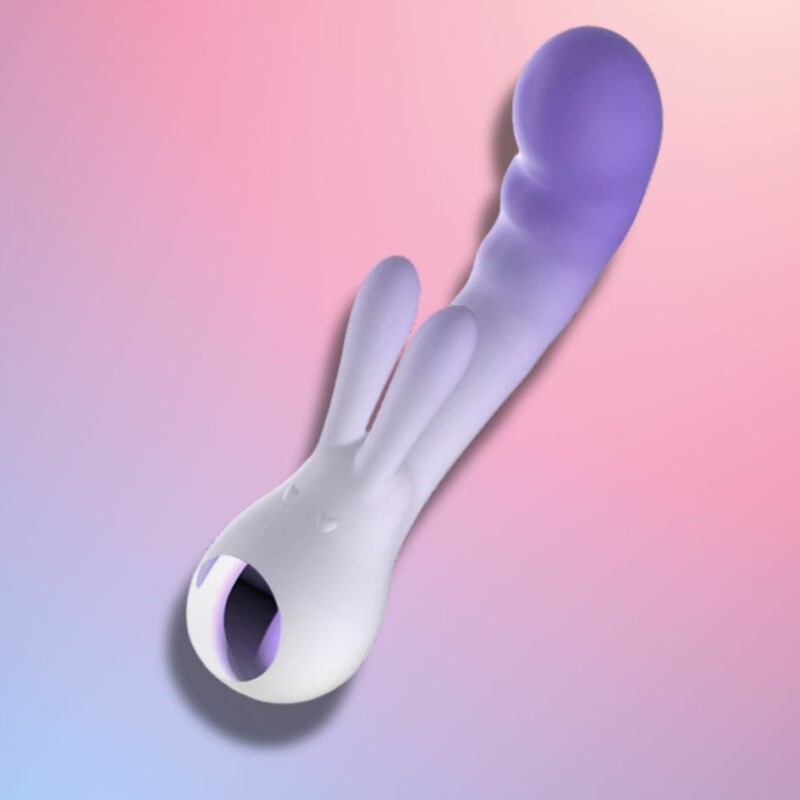 Вібратор-кролик зі світлодіодом Every Night Rabbit Vibe для точки G, фіолетовий, 19.3 х 4.8 см - Изображение 6
