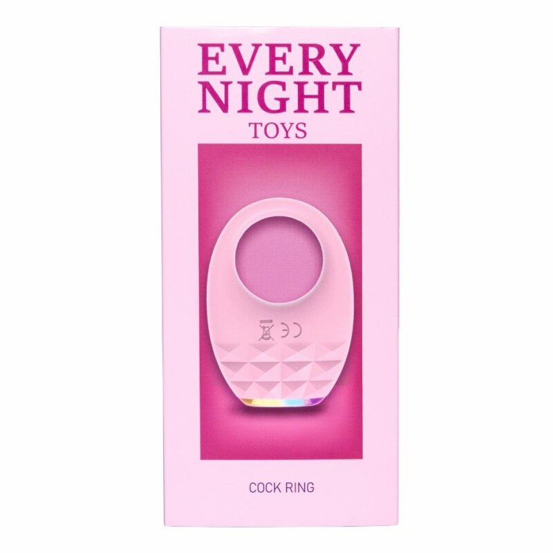 Ерекційне віброкільце Every Night Toys Luxury Diamond з підсвіткою, рожеве, 5.3 х 5.3 см - Изображение 3