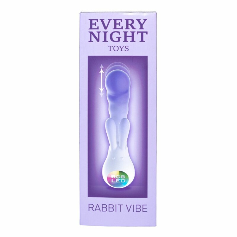 Вібратор-кролик зі світлодіодом Every Night Rabbit Vibe для точки G, фіолетовий, 19.3 х 4.8 см - Изображение 5