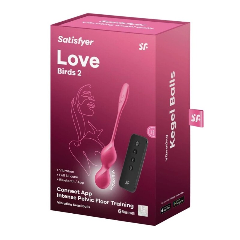 Вагінальні віброкульки Satisfyer Love Birds 2 з пультом, рожеві, 21.5 х 3.3 см - Зображення 1