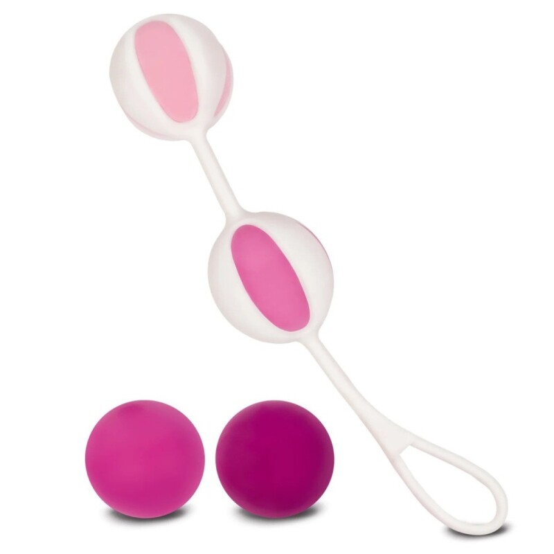 Кульки Gvibe Geisha Balls 2 для тренування інтимних м'язів, рожеві, 17 х 3 см