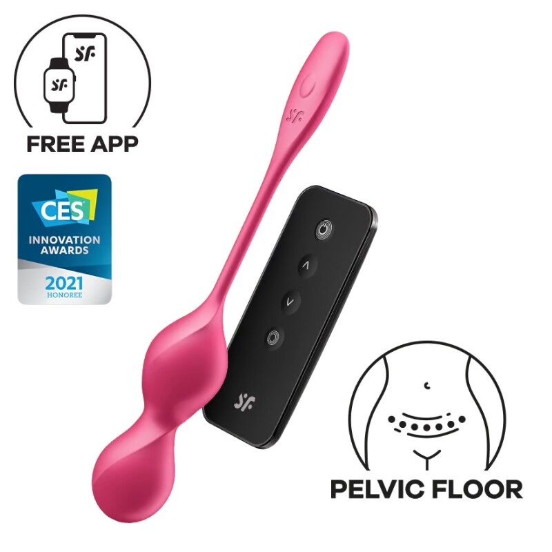 Вагінальні віброкульки Satisfyer Love Birds 2 з пультом, рожеві, 21.5 х 3.3 см