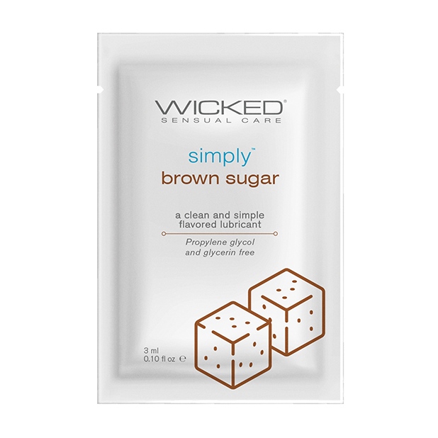 Пробник Лубрикант їстівний коричневий цукор Wicked Simply на водній основі, саше 1 шт, 3 мл