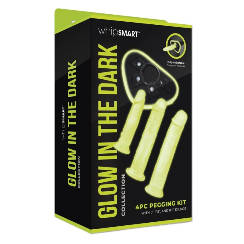Страпон Whipsmart Glow in the Dark світиться в темряві, 3 насадки, зелений - Изображение 1