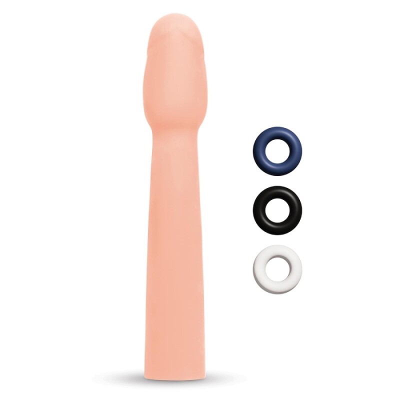 Насадка на пеніс Size-Up Penis Entender реалістична, бежева, 29.5 х 3.5 см