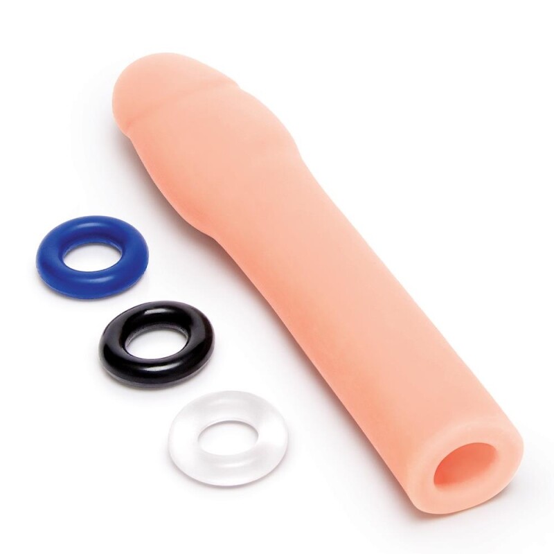 Насадка на пеніс Size-Up Penis Entender реалістична, бежева, 29.5 х 3.5 см - Зображення 2