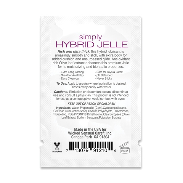 Пробник Лубрикант гібридний Wicked Simply Hybrid Jelle на водній і силіконовій основі, саше 1 шт, 3 мл - Зображення 1