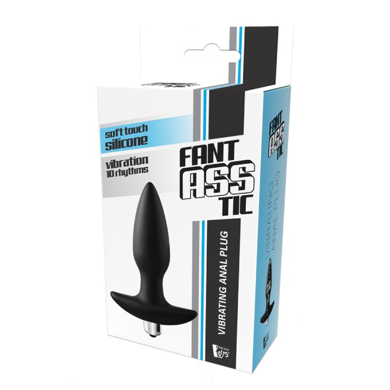 Анальна пробка Dreamtoys FantASSstic з віброкулею, чорна, 14 х 3.5 см - Зображення 1