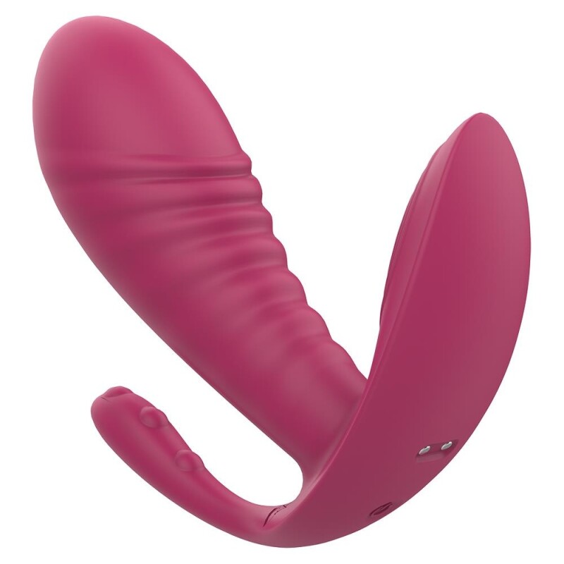 Вібратор потрійний Dreamtoys Triple Pleasure Vibe для точки G, клітора та ануса, рожевий, 11.8 х 3.8 см - Зображення 2