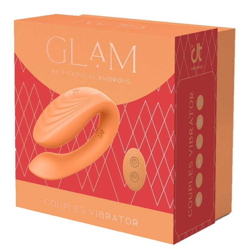 Вібратор для пар Dreamtoys Glam з дистанційним керуванням, оранжевий, 10 х 2.5 см - Зображення 1