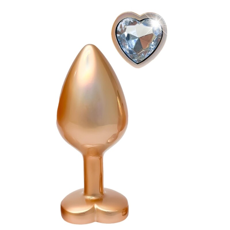Анальна пробка Dreamtoys Gleaming Love Pearl S, золота, 7.1 х 2.7 см