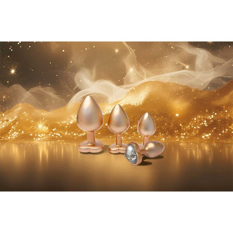 Анальна пробка Dreamtoys Gleaming Love Pearl S, золота, 7.1 х 2.7 см - Изображение 1