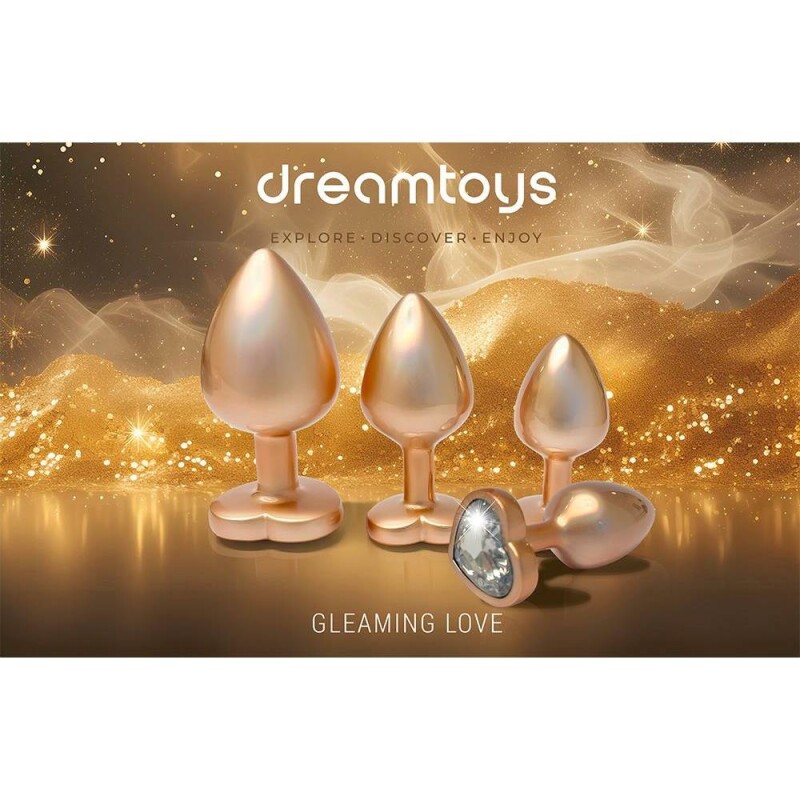 Анальна пробка Dreamtoys Gleaming Love Pearl S, золота, 7.1 х 2.7 см - Изображение 3