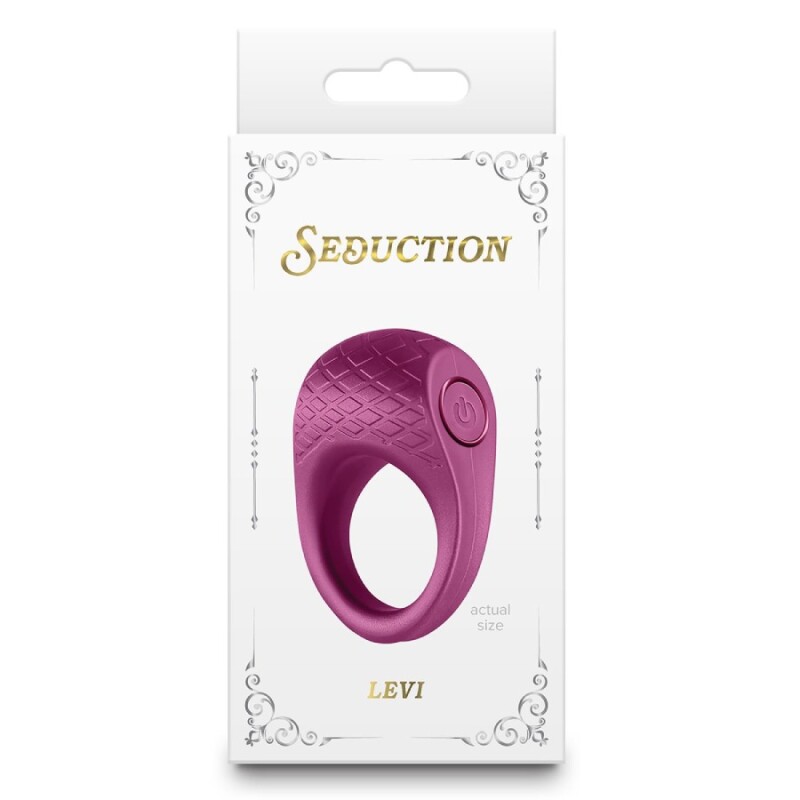 Ерекційне віброкільце NS Novelties Seduction Levi, червоне, 6.5 х 3 см - Зображення 1