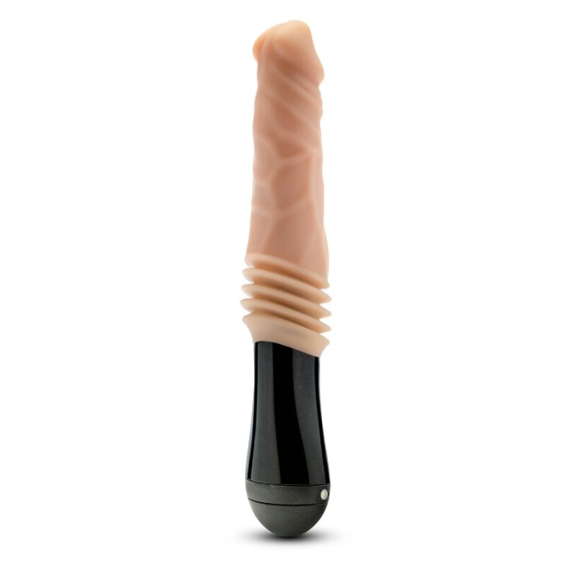Вібратор Blush Dr Skin Dr Knight з ротацією та фрикціями, бежевий, 27.5 х 3.9 см - Зображення 4