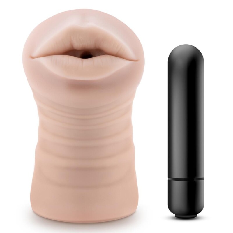 Мастурбатор-рот з віброкулею Blush Nicole реалістичний, бежевий, 12.5 х 3.5 см
