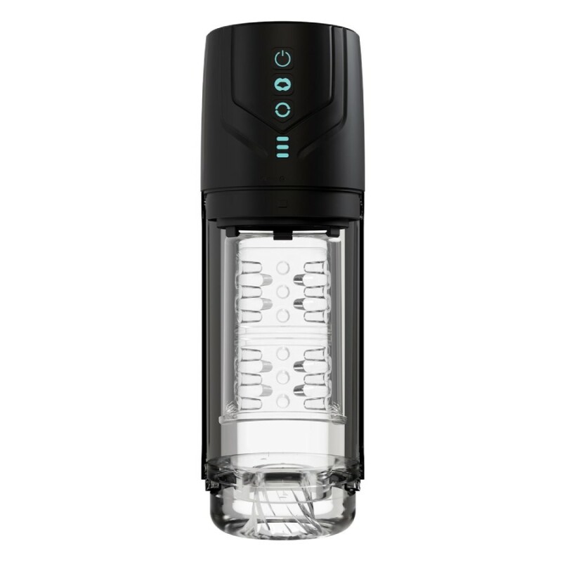 Мастурбатор Blush M For Men Whirlwind Pro з ротацією та всмоктуванням, прозорий, 24.8 х 2.5 см - Зображення 4