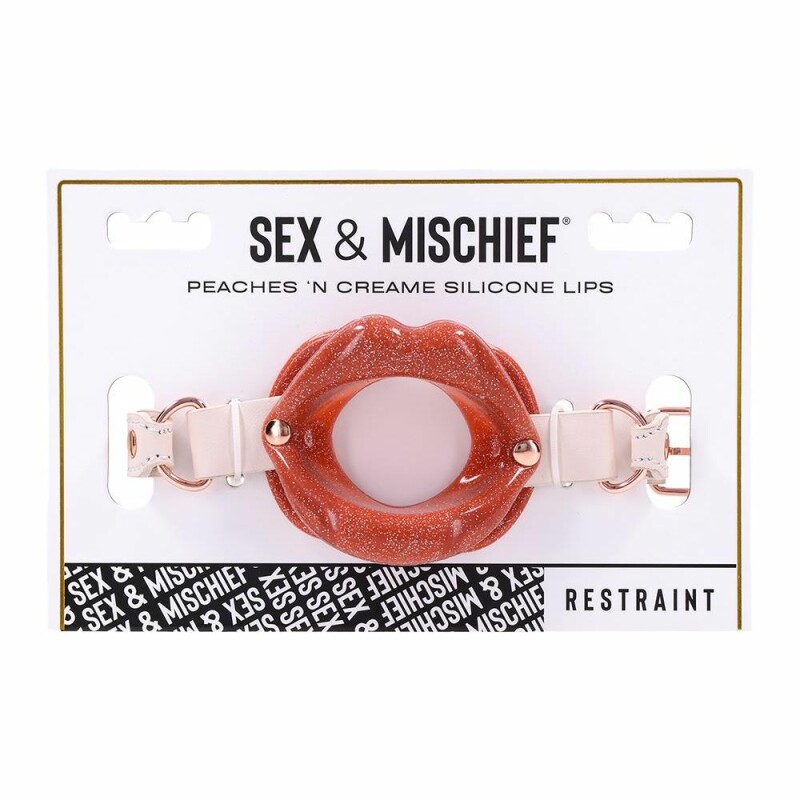 Кляп-губи розширювач для рота Sex &amp; Mischief  Peaches 'n CreaMe на ремінці, білий - Зображення 1