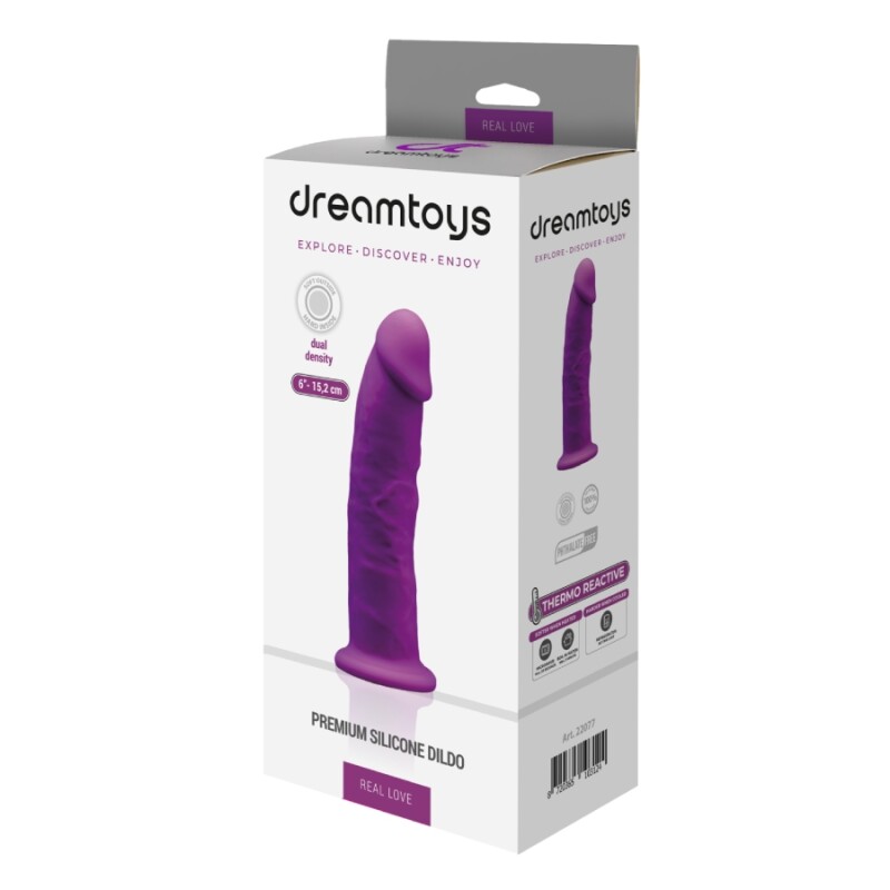 Фалоімітатор реалістичний Dreamtoys Real Love на присосці, фіолетовий, 16 х 3.5 см - Зображення 1