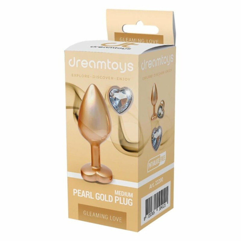 Анальна пробка Dreamtoys Gleaming Love Pearl S, золота, 7.1 х 2.7 см - Изображение 4