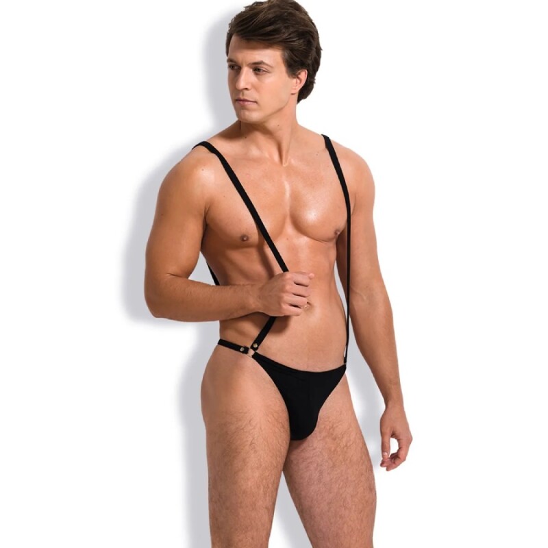 Чоловічі стрінгі та підтяжки Sunspice, чорні, One Size - Зображення 1