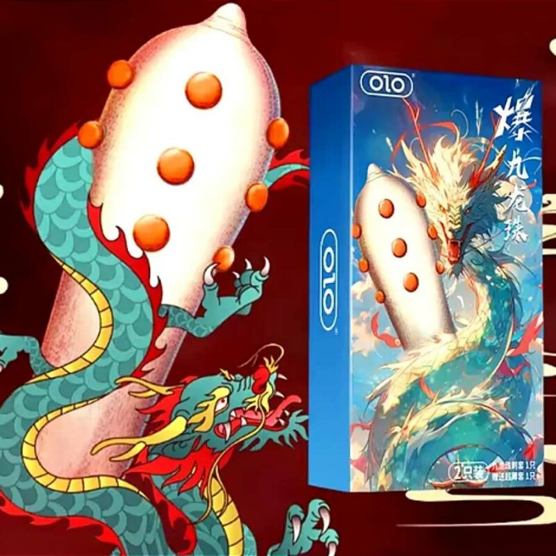 Презерватив з вусиками OLO Nine Dragon з кулькою, 1 шт - Зображення 1